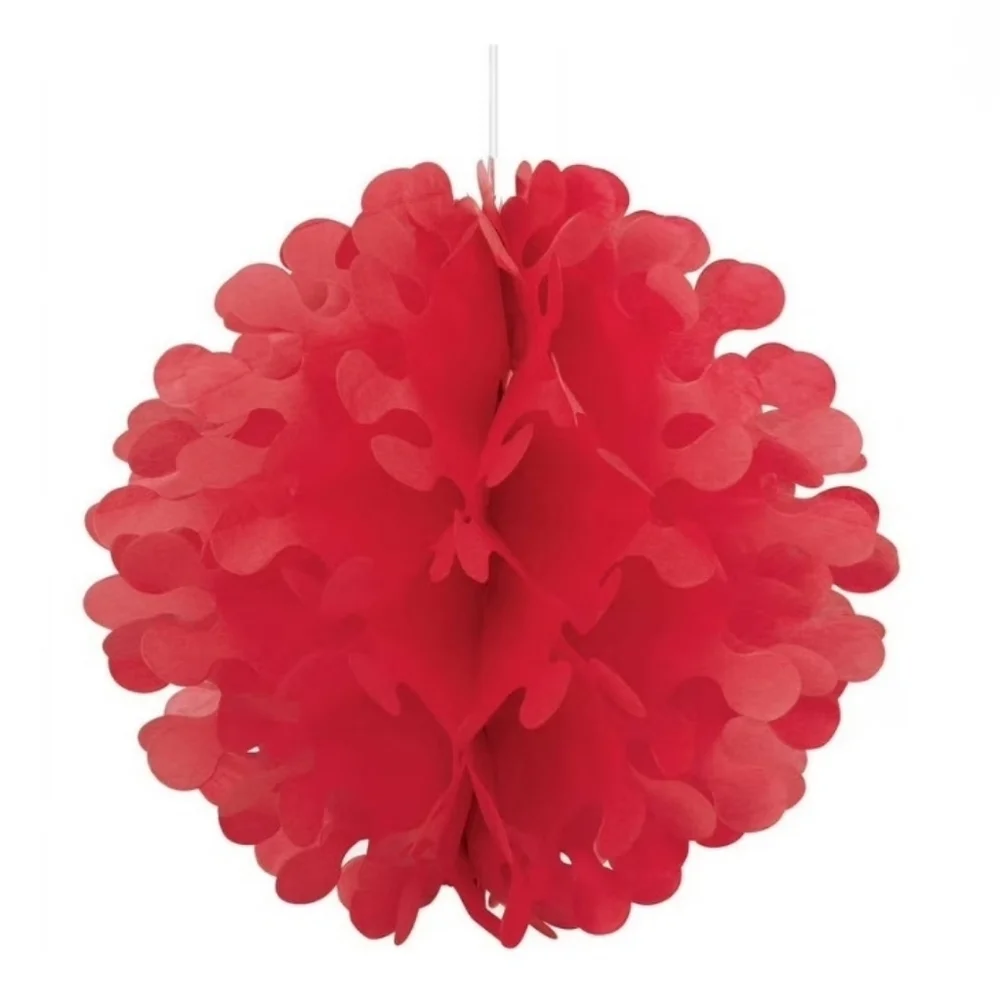 DG Party Flutter Tissue Paper Ball  Red 11 in